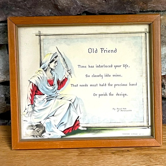 VTG Old Friend Poem Friendship Poetry David Hale 1942 - Picture 1 of 3